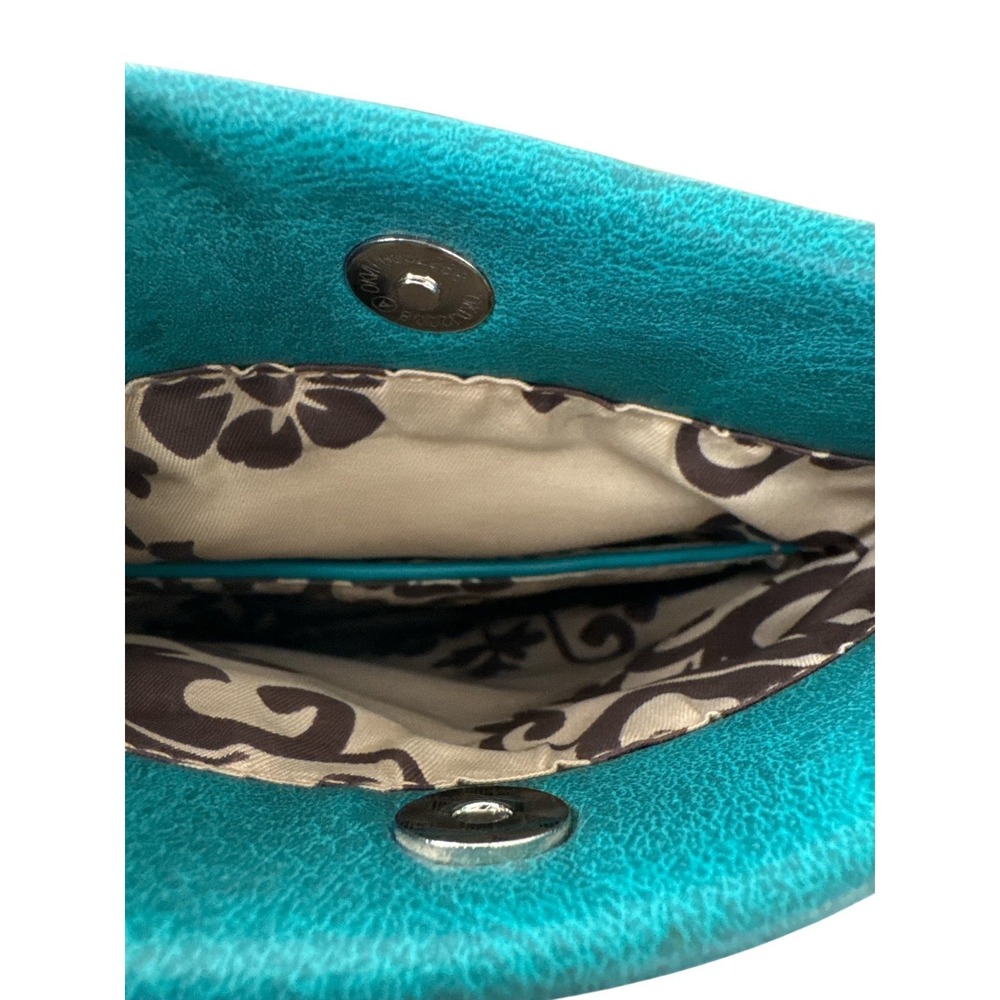 Y2K Western Turquoise Rhinestone Glam Crossbody Bag‎ Cowgirl Biker Chic Purse - Picture 4 of 6